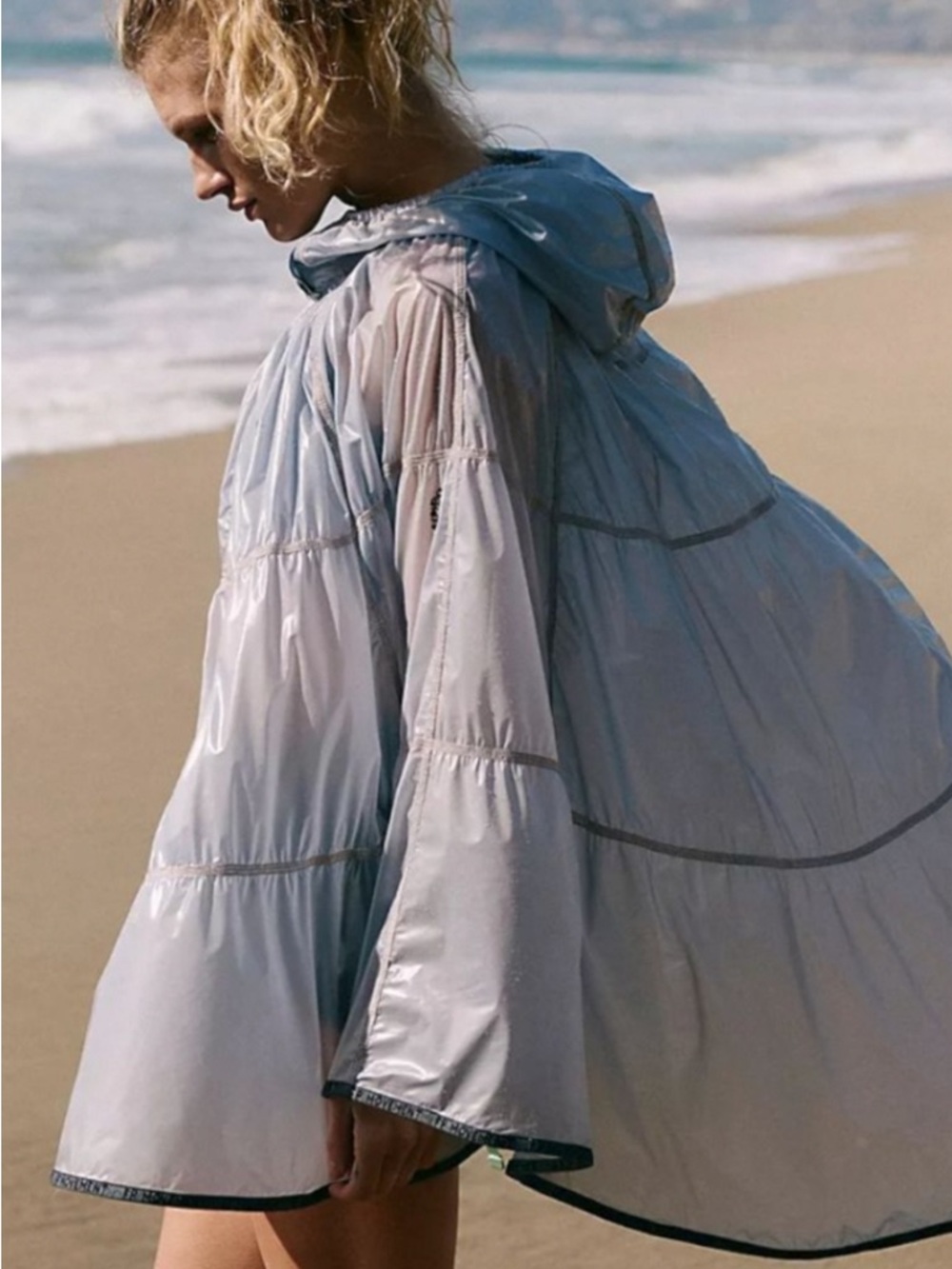 Free People Rain Drop Packable Poncho ❤️ NWOT - Picture 4 of 6